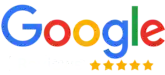 Google logo in its signature blue, red, yellow, and green colors, with a faint search bar beneath.